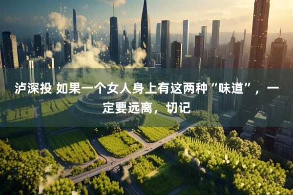 泸深投 如果一个女人身上有这两种“味道”，一定要远离，切记